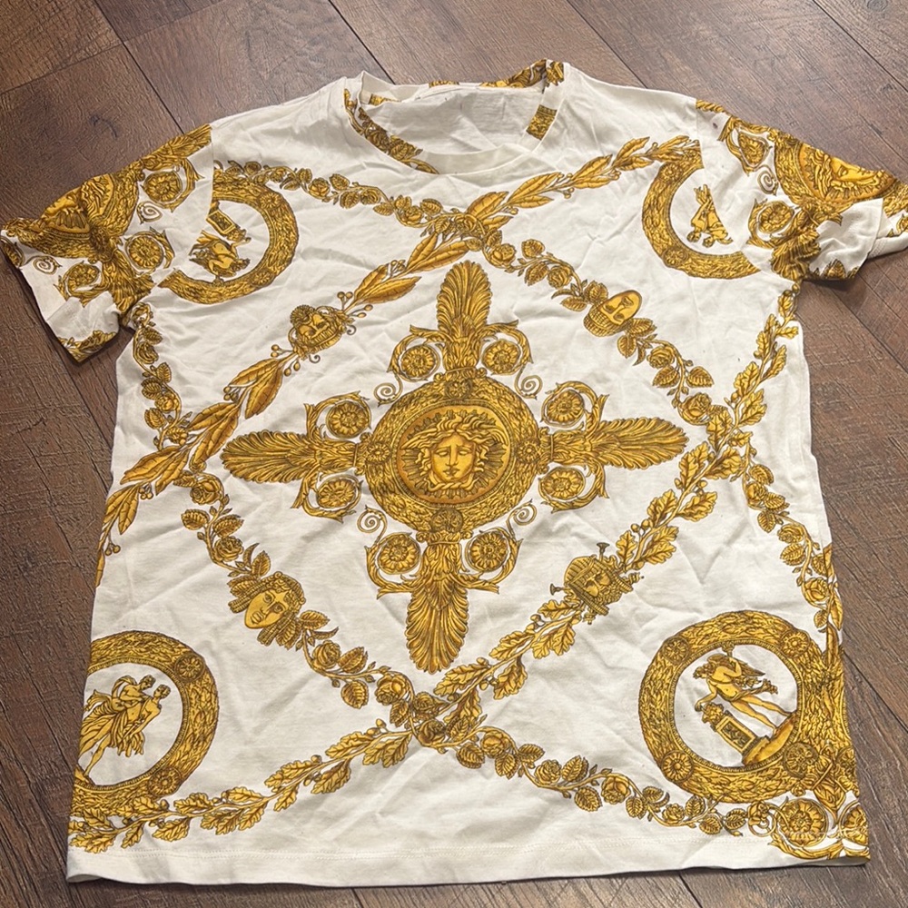 Versace Gold Patterned kids Tee